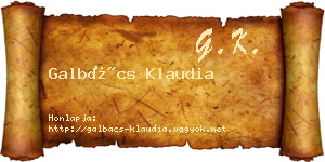 Galbács Klaudia névjegykártya