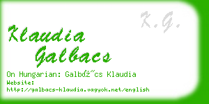 klaudia galbacs business card